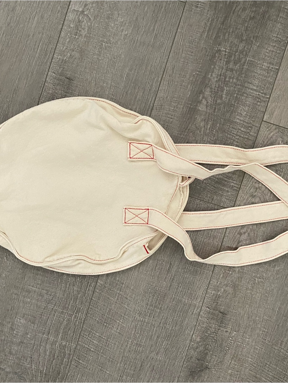 Orseund Iris Cream Canvas Round Tote - Picture 4 of 7